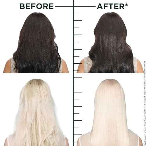 Garnier Fructis Hair Filler Strength Repair Serum Treatment with Vitamin Cg, Hair Serum for Weak, Damaged Split Ends, 3.8 Fl Oz, 1 Count