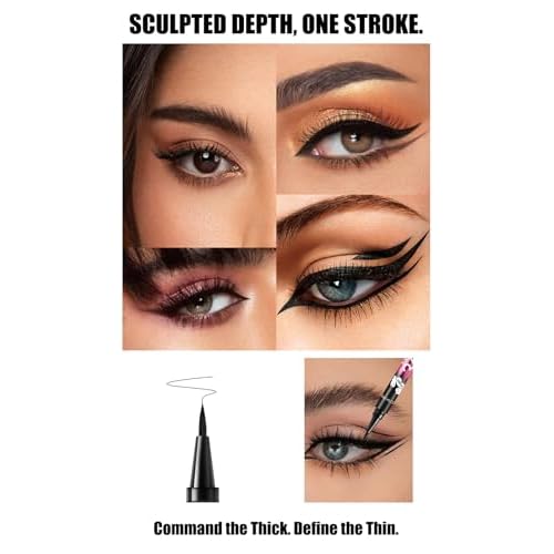 Gnker Eyeliner Waterproof Professional Liquid Long Lasting Cosmetics Eye Liner Pen Black 12 pcs