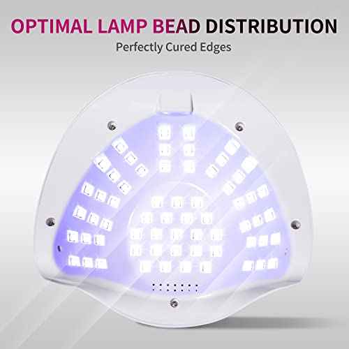 UV Nail Lamp - Fast Drying, Powerful & Efficient LED Nail Lamp with 4 Timing Settings & Infrared Automatic Sensor Professional UV Light for Home Salon Nail Art Tools