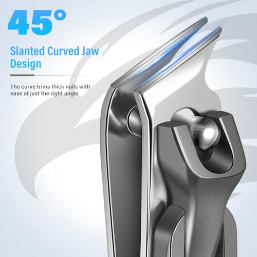 Nail Clipper with Catcher & Slant Curved Blade Nail Clipper