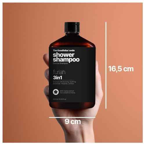 The Goodfellas' smile FURIAH 3-in-1 Shower Shampoo | Bold Leather & Wood Scent | Body Wash & Hair Cleanser for Men | Gently Cleanses, Hydrates & Refreshes | Made in Italy