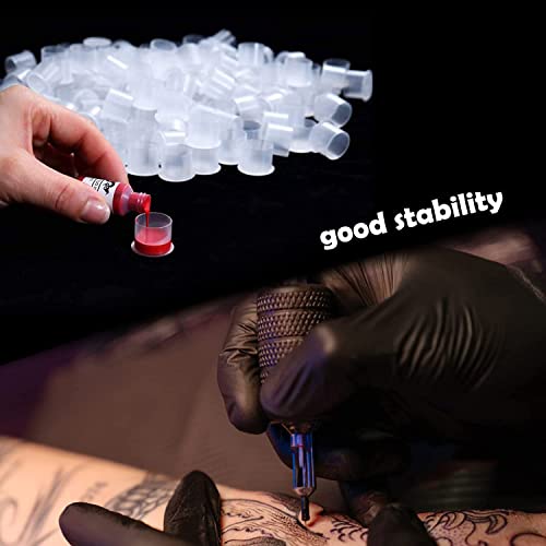 Tattoo Ink Caps Small - Yuelong 1000Pcs Plastic Pigment Caps Disposable Tattoo Cups With Base Sizes 11mm for Permanent Makeup Container Cap Tattoo Accessory Tattoo Ink