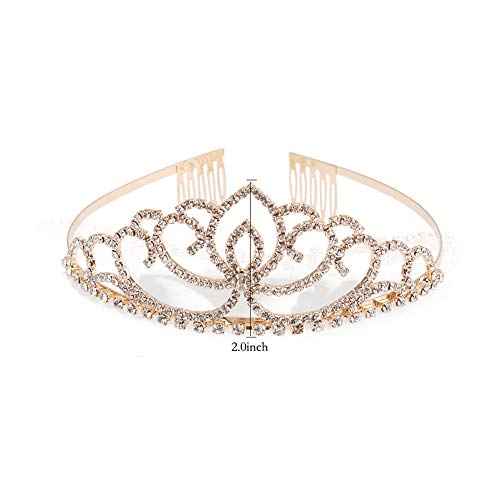 Pack of 2 Rhinestone Tiara Crown Exquisite Headband Comb Pin Wedding Christmas Bridal Party Birthday Tiaras