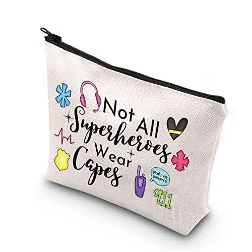 TSOTMO Dispatcher Gift Not All Superheroes Wear Capes Essential Worker Appreciation Gift Makeup Bag (Wear capes dispatcher)