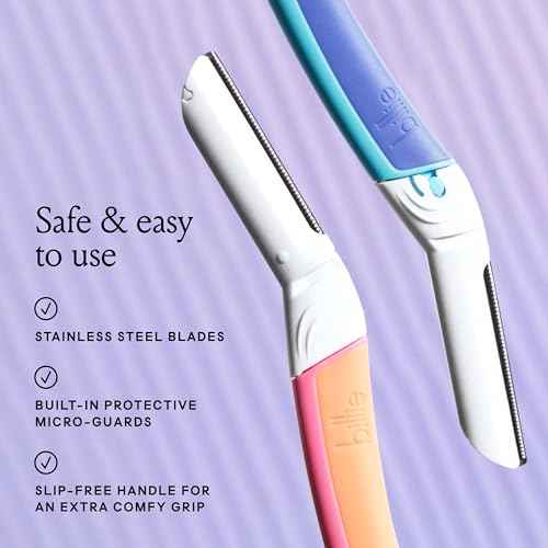 Billie - Dermaplane Starter Kit - Reusable Handle + 3 Refill Blades - Remove Facial Hair + Perfectly Shape Brows - Dermatologist-Approved - Malibu