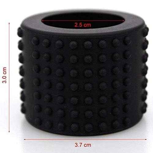 Black Food-Grade Silicone Tattoo Grip Cover - Dia 25x30mm Professional Tattoo Pen Sleeve | Non-Slip Grip Accessories for Tattoo Artists, Tattoo Machine Parts, Professional Tattoo Supplies (3.7x3cm)