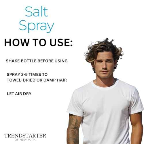 TRENDSTARTER - SALT SPRAY - Texturizing - Volumizing - Beach & Surf Hair Styles - Curl & Wave Enhancing Control - Pre-Styling Solution - Made with Castor Oil (4 Fl. Oz.)