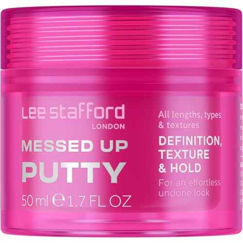 Lee Stafford Hair Styling Pomade | Messed Up Putty - Lighweight, Pliable Shaping Wax Paste, All Lengths, Firm Hold for Texturizing & Definition, Flyaway Tamer, Smoothing Slick Back, Men & Women