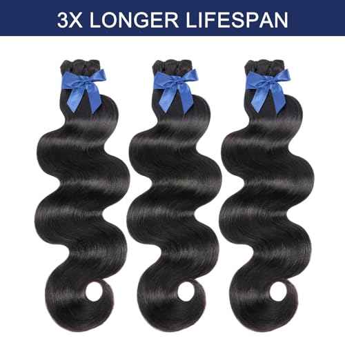 Raw Bundles Human Hair Body Wave, Bleachable & Dyeable, No Shedding, No Tangles, 15A Raw Vietnamese Hair Bundles, 20 Inch, 3X Longer Lifespan
