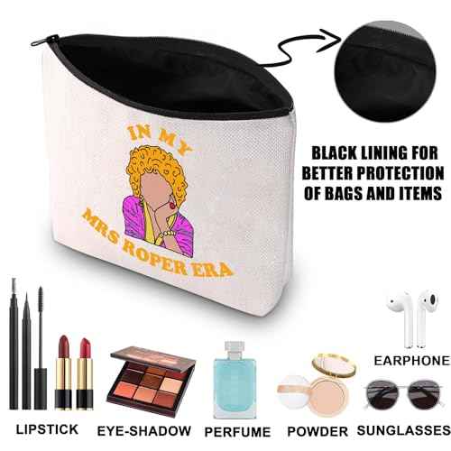 JNIAP Mrs.Roper Makeup Bag Mr Roper And Mrs Ropers Gifts In My Mrs Roper Era Gifts Sitcom Inspired Zipper Pouch (Mrs Roper Era)