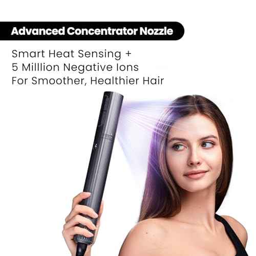 GLAMUP¢ç FusionPro¢â 6 in 1 Hot Air Styler- Wrap Curler & Thermal Brush Straightener, High Speed Hair Dryer, Round Brush, Volumizer, Hair Styling Gift Set with Travel Bag, Blow Dryer Brush