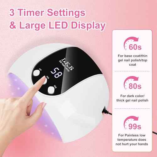 UV Light for Gel Nails, LKE 54W UV LED Nail Lamp with 18 Beads 3 Timer Setting & Auto Sensor Nail Dryer for Gel Polish Polygel Fast Curing Manicure Professional Nail Dryer Home Salon Nail Tools