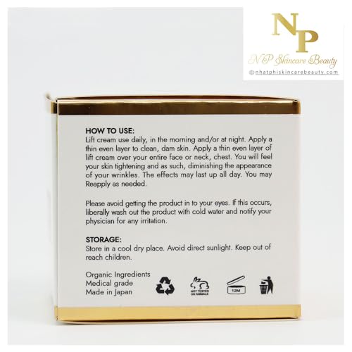 NP Skincare Instant Lift Cream with Vitamin C, Argireline, and Plant-Based Stem Cells for Moisturizing and Rejuvenated Skin - Visibly Reduces Wrinkles, Puffiness, and Dark Circles, 50 grams