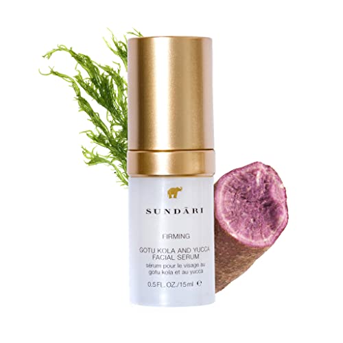 SUNDARI Gotu Kola & Yucca Facial Serum, 0.5 Fl Oz, Intense Firming & Hydrating Formula, Lifts Tired Skin, Boosts Firmness & Improves Hydration