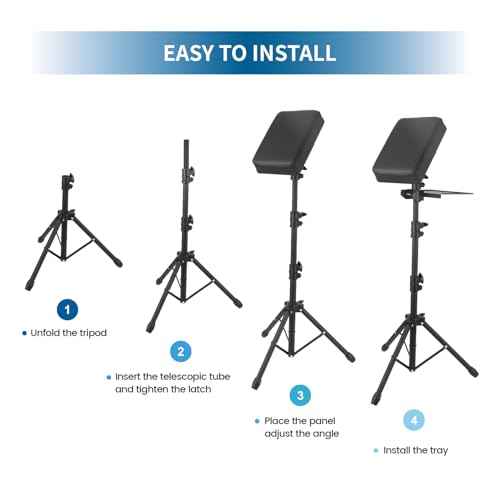 Tripartite Tattoo Armrest Stand Tripod Adjustable Height Tattoo Arm Holder Adjustable Portable Tattoo Arm Leg Rest Soft Sponge Pad for Studio Salon Tattoo Supplies, Black