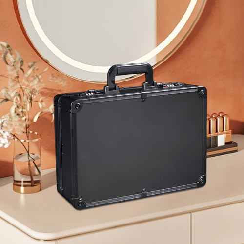 Barber Accessories Case,15.74" x 12.2" x 6.3"Barber Case Portable Barber Carrying Cases,Hair Scissors Clippers Trimmer Organizer for Hairdressers,Hairstylists (Black)