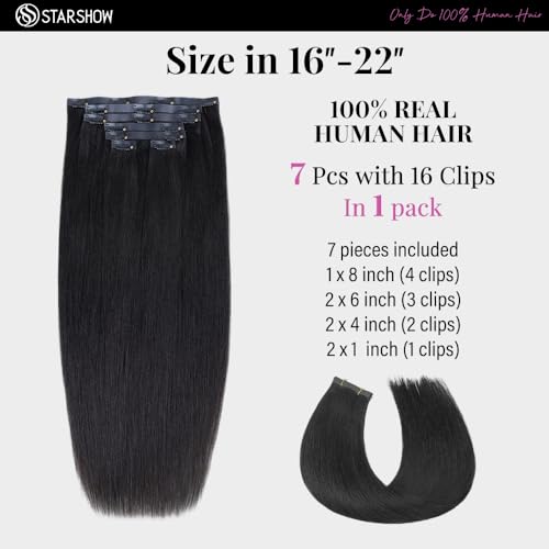 Yaki Straight Seamless Clip in Hair Extensions Remy Human Hair Extensions 1Pack 100g 7pcs Yaki Straight Clip Ins Hair Extensions Clip In Human Hair 18Inch Natural Black