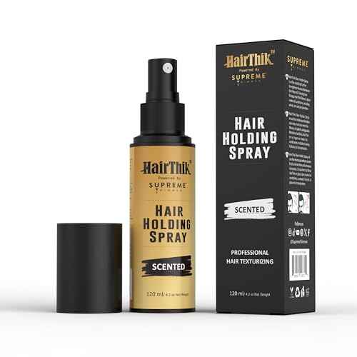 Supreme Trimmer Water Resistant Hair Fiber Holding Spray | Strengthens and Locks Bond Between Fibers & Thinning Hair | Professional Hair Texturizer | HFH1/SS, 120ml, Scented