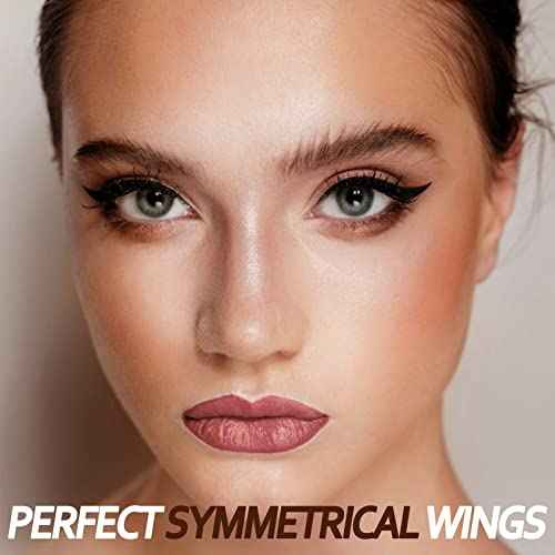 Anglicolor Liquid Eyeliner Stamp, 2 Pack Winged Eyeliner Stamp, Waterproof Long Lasting Dual Ended Eyeliner Pen for Women Christmas Gift (01-Black)