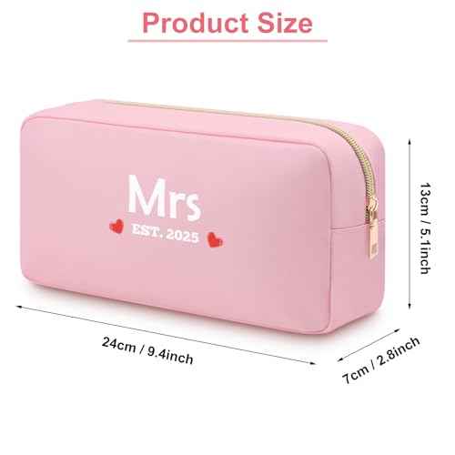 Heigebi Bridal Shower Gifts for Bride Oxford Cloth Makeup Bag Wedding Bachelorette Bride Gifts Valentine¡¯s Day Engagement Gift for Her Girlfriends Bestie Bride to Be Gifts Travel Makeup Pouch