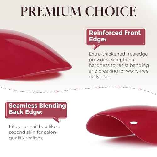 UNA GELLA Red Press On Nails Almond: Fall Halloween Soft Gel Press Ons with Nail Glue, 16 Sizes - 32 Reusable Short Fake Nails Kit, Christmas Mani Gift