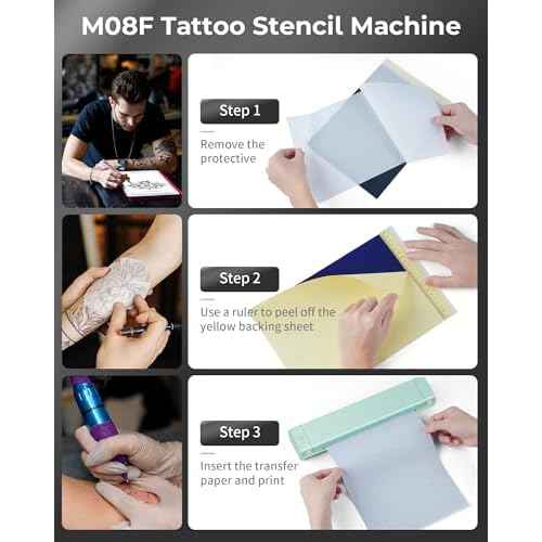 Itari M08F Wireless Tattoo Stencil-Printer - Tattoo Transfer Machine Thermal Copier with 10pcs Transfer Paper, Bluetooth Stencial Printer for Tattooing, Compatible with Smartphone & PC, Green
