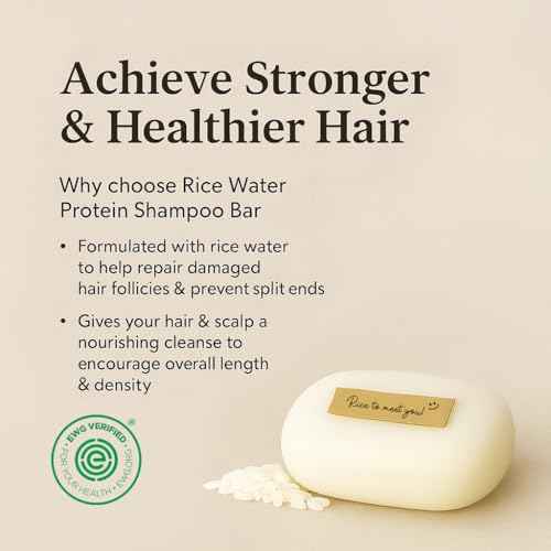 mimosu Hair Growth Shampoo Bar, Fermented Rice Water 2-in-1 Shampoo & Conditioner, 5oz, Unscented, pH Balanced, Solid Bar for Oily Hair, Korean Hair Care
