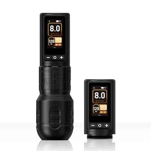 Ambition Soldier 270 Wireless Tattoo Machine, 270 g.cm Torque Brushless Motor Cordless Tattoo Gun, Rotary Tattoo Cartridge Pen with Dual 2400mAh Touchscreen Battery Supply for Artists
