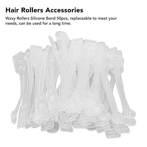 50pcs Rods Band, Hair Perm Rods Band,Hair Rollers Rubber Band, Reusable High Elasticit High Temperature Hangable Hair Perm Rods Band for Barber Shop
