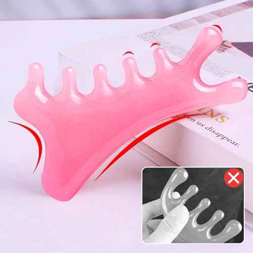 WOLAIYE 4-in-1 Massage Comb, Gua Sha Tool, Neck Body Face Eye Massager Tool for Jaw Lifting Lymphatic Drainage Nose Sculpting Stress Relief Home Office Care Gifts