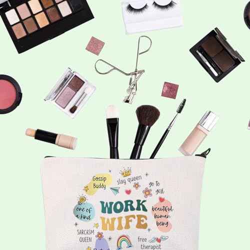 Work Bestie Gift Work Wife Makeup Bag Work Best Friend Gift Coworker Gift Work Wives Cosmetic Bag Colleague Farewell Gifts (Work Wife)