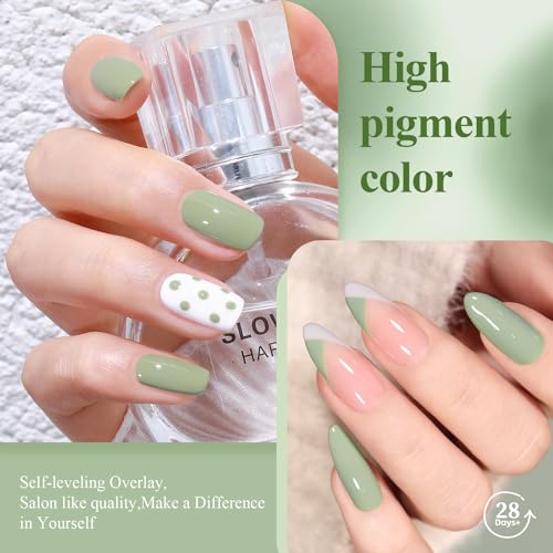 Eucalyptus Green/Sage Green Color Gel Nail Polish 15ml, Soak Off U V LED Nail Lamp Gel Polish Nail Art Manicure Salon DIY Home 0.51Oz Gift for Women