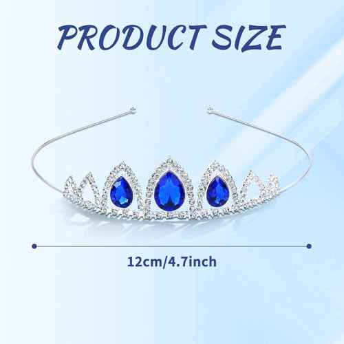 inSowni 8 Pieces Silver Metal Sparkly Waterdrop Rhinestone Princess Crown Headbands Tiaras Wedding Birthday Party Prom Headpieces for Women Brides Bridesmaids