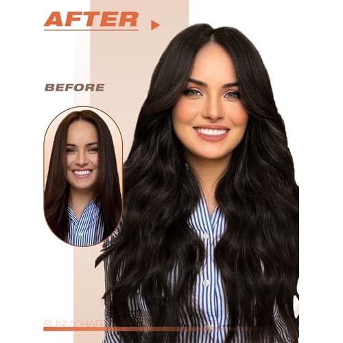 Sunny Hair Tape in Hair Extensions Real Human Hair Invisible Remy Hair Extensions Tape ins for Women Darkest Brown 24 inch 20Pcs 50G