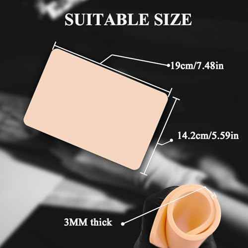 3MM Tattoo Practice Skin Transfer Paper Kit - Anghie 3pcs Fake Skins 3MM Thick with 10pcs Transfer Paper for Beginners & Artists Tattoo Supplies