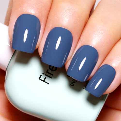 Gel Nail Polish,0.54 Fl Oz Large Bottle Blueberry Blue Soak Off UV LED Nail Gel Polish Autumn Winter Nail Art Starter Manicure Salon DIY at Home 1Pcs