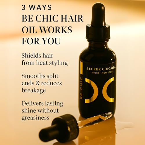 Hair Oil by Becker Chicaiza ? Certified Vegan, Lightweight, Frizz Control, Shine Enhancing Hair Oil for All Hair Types, Leaves Hair Feeling Nourished and Soft 2 fl oz