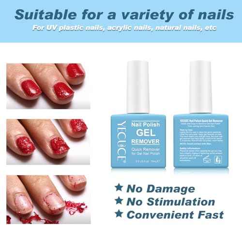 Gel Nail Polish Remover, (2pcs) Gel Polish Remover for Nails, No Need for Foil, Quick & Easy Polish Remover In 2-3 Minutes, No Need Soaking Or Wrapping-15ml