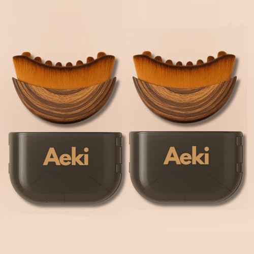 Aeki Lymphatic Contour Face Brush - Reduces Puffiness & Restores Definition, Aeki Lymphatic Face Brush, 100% Gentle & Soft on Skin | Naturally Sculpted Look,Aekii Facial Brush (2 Set)