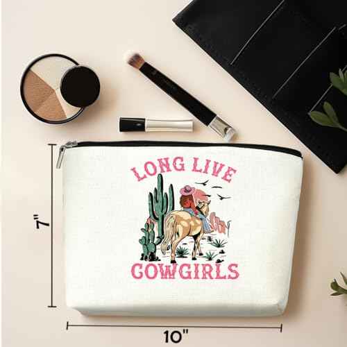 Western Girls Gifts Cowgirl Gifts Western Gifts for Women Western Stuff for Lovers Retro Makeup Bag Cosmetic Bag Friendship Gifts for Friends Girls Niece Sister Birthday Mothers Day Graduation