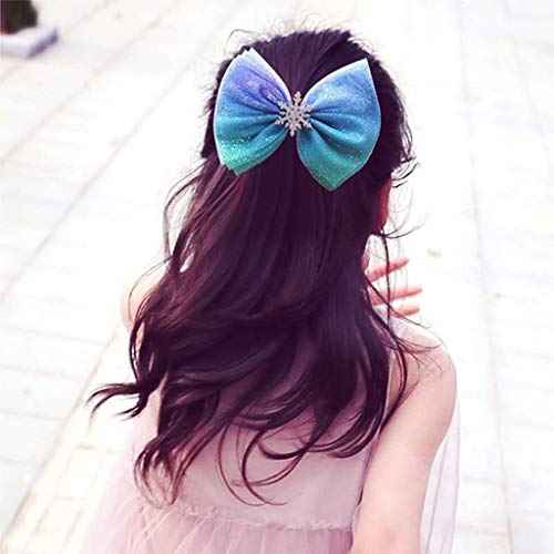 5 pcs Snowflake Bow Hair Accessories Set Blue Crocodile Hair Clip Christmas Snowflake Hair Clip, Princess Dress Up Set MeshHair Pin Girls And Women