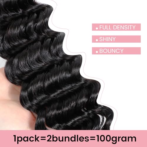 Urbeauty Human Braiding Hair, Deep Wave Bulk Human Hair for Braiding, Curly Human Hair for Boho Braids, Knotless/Goddess/Micro/Bohemian/Gypsy/No Weft/Curly/100% Unprocessed Virgin Human Hair 20 Inch