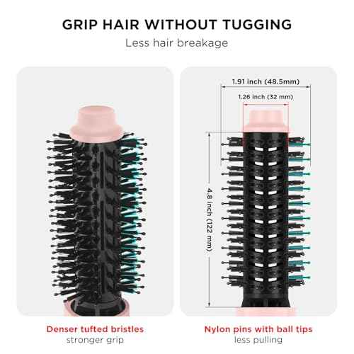 Hair Dryer Brush Blow Dryer Brush in one, Aima Beauty 1.25'' Round Brush Blow Dryer Ionic Hot Air Brush Styler Volumizer with Ceramic Coating & Tufted Bristles for Smooth and Shiny Blowout, Pink