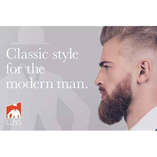 G.B.S 100% Silvertip Badger Shaving Brush with Faux Horn Comfortable Handle - Long Dense Bristles? Men's Badger Shave Brush Knot 26mm Total Loft 100mmz Holds Shave Soap Lather or Shaving Cream