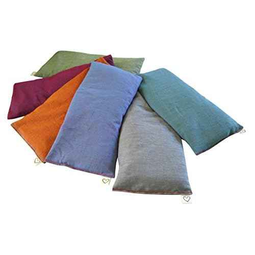 Scented Lavender Eye Pillow - 4 x 8.5 Soft & Soothing Cotton - Weighted Warming use for Yoga Massage Sleep Relaxation - Naturally Calming Colors - Made in USA - purple lilac