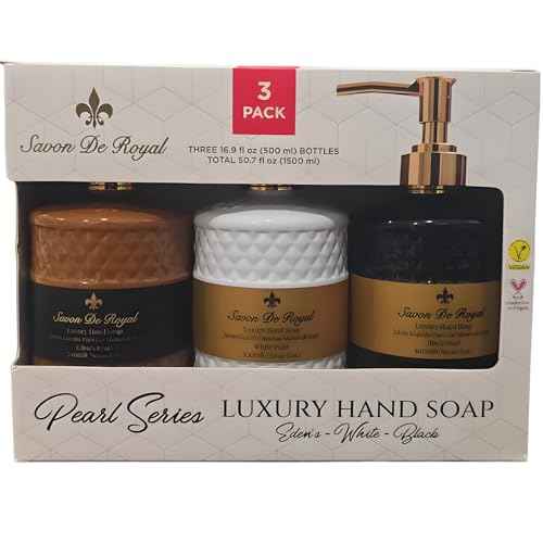 Luxury Pack of 3 Liquid Hand Soap, Jasmine/Musk Vanilla/Vanilla Orange Bathroom Soap Hand Wash Refillable Bottle Gift 50.7 Fl Oz