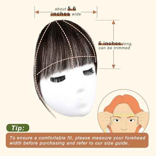 Bangs Hair Clip Dark Brown Clip in Bangs 100% Human Remy Wispy Clip on Hair Extensions Fringe with Temples Hairpieces for Women