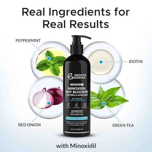 Twopack Thickening Hair Regrowth Shampoo for Thinning Hair - Enriched with Minoxidil, Biotin, Caffeine, Castor Oil & Onion - Supports Hair Growth and Strength for Men & Women - DHT Blocker Formula