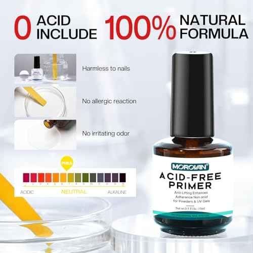 Morovan Professional Natural Nail Prep Dehydrate and Acid-Free Primer, Dehydrator for Acrylic and Gel Nail Polish, Non Acid Primer for UV Gels Fast Dry Superior Bonding Agent Gift Box Set