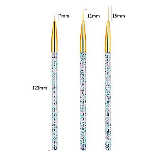 Artdone 31pcs Nail Art Brushes, Nail Art Tool Set, Dotting Tools, Dust Brush,Striping Brushes for Long Lines, Drawing Pen For Gel Polish Design supply